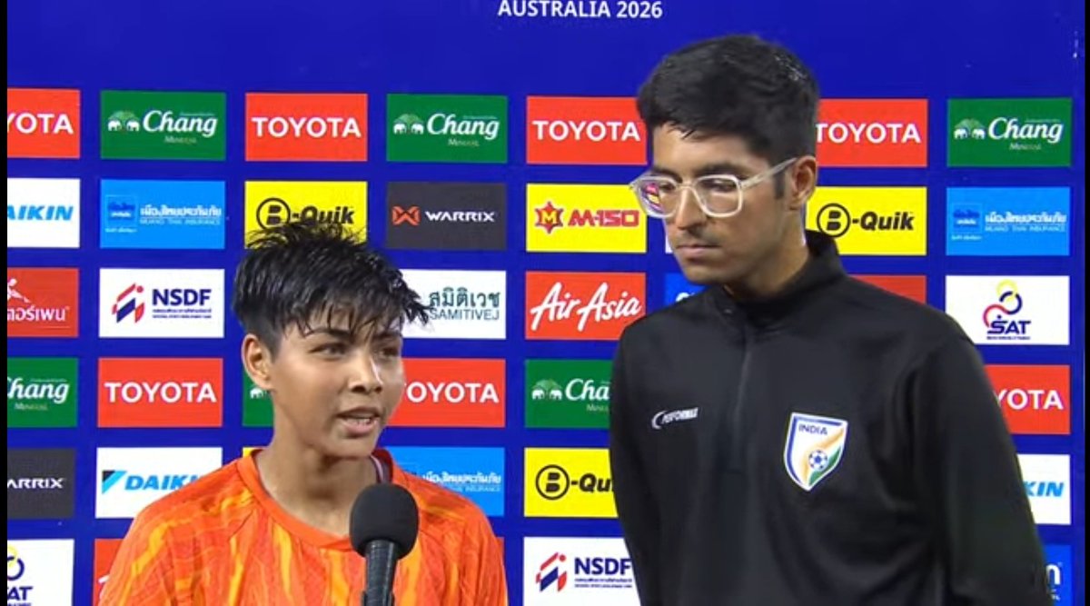 abdulrahmanmash's tweet photo. Sangita ๐ฃ: Because of my team's hardwork i scored 2 goals
#IndianFootball #THAIIND #BlueTigresses https://t.co/CDovaLTKJX