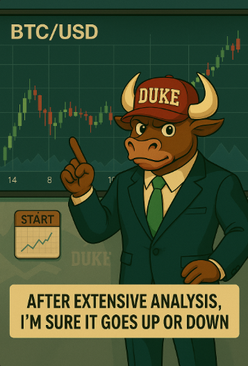 Bull_Run_Sol's tweet photo. Well... at least Duke is honest.
Markets are wild, narratives louder, and sentiment changes by the hour.
But let’s be real:
Are you still trying to predict the next move, or just surviving the noise?

👇 Drop your weekend BTC guess:
🔺 Up
🔻 Down
🤷‍♂️ Sideways

#Solana #BTCUSD #memcoin