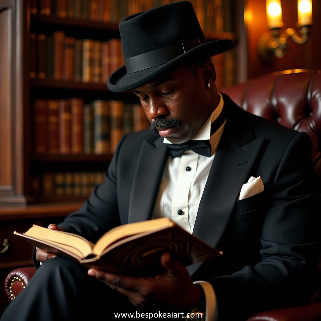 BespokeAIArt's tweet photo. Otis Redding reading a book wearing a tophat

Otis #reading a #book
Redding loved to be reading...

#otisredding #art #ai #historical #aiart #SaturdayVibes 

https://t.co/JTut9fpk6X https://t.co/6SLv1TKAbN