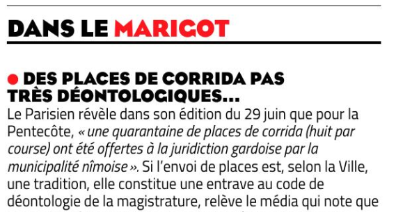 Alliance Anticorrida (@anticorrida) on Twitter photo #Corridas et "entrave au code de déontologie de la magistrature" <a href="/MidiLibreNimes/">Midi Libre Nîmes</a> enfonce le clou ce jour ! #Corridas et "entrave au code de déontologie de la magistrature" <a href="/MidiLibreNimes/">Midi Libre Nîmes</a> enfonce le clou ce jour !