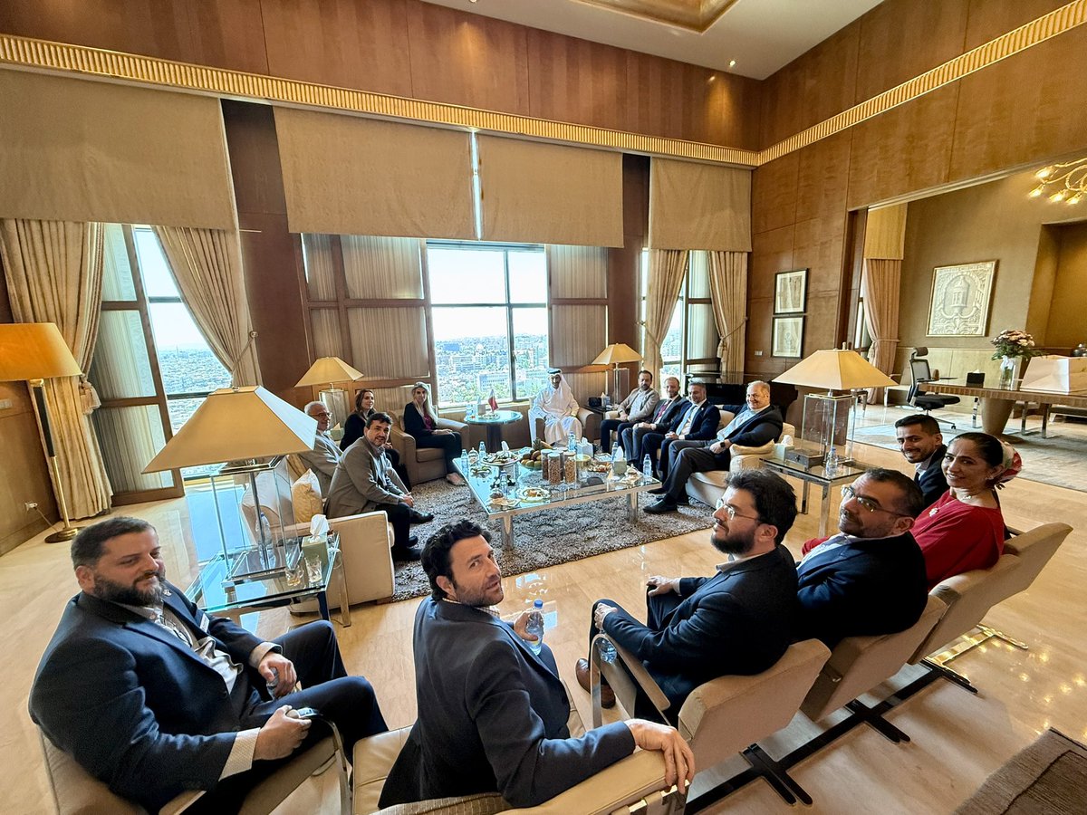 AliaNatafgi's tweet image. The Syrian American Alliance for Peace and Prospertiy Meets with His Excellency Khalifa Abdullah Al Mahmoud Al Sharif in Damascus
We were honoured to meet with the Ambassador of the State of Qatar to the Syrian Arab Republic to explore avenues of cooperation in support of…