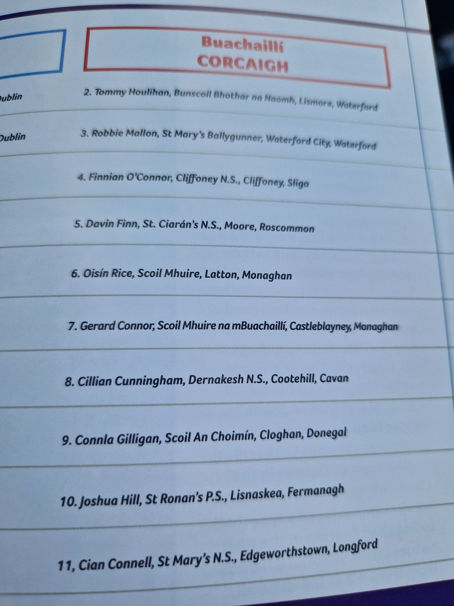 Best of luck Connla Gilligan playing in the halftime game in Croke Park.  He lines out no.9 in the Cork colours!