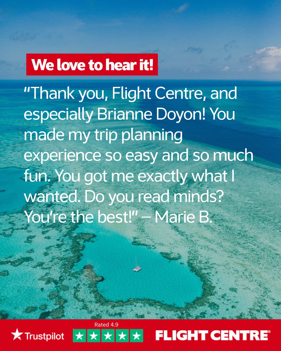 It’s safe to say that our experts have the magic touch when it comes to travel planning 😏🔮

Want to chat with Brianne about your next trip? Contact Flight Centre Royal Bank Plaza at (888) 241–9231.