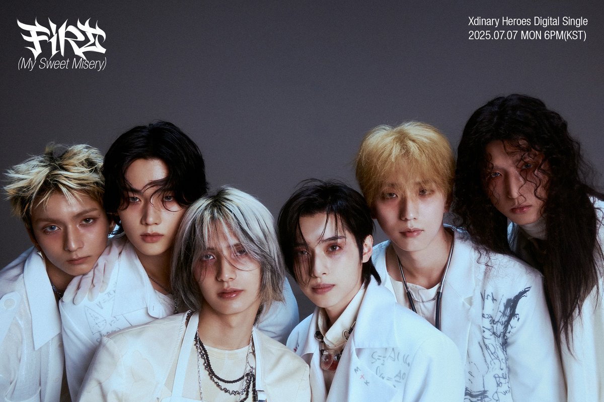 Xdinary Heroes (@xh_official) on Twitter photo Xdinary Heroes(์์ค๋๋๋ฆฌ ํ์ด๋ก์ฆ)
Digital Single <FiRE (My Sweet Misery)>
Group Teaser Image : Distorted Love
โค๏ธโ๐ฉน2025.07.07 (MON) 6PM (KST) Release
๐PRE-SAVE & ADD
xdinaryheroes.lnk.to/FiREMySweetMisโฆ
#XdinaryHeroes #์์ค๋๋๋ฆฌํ์ด๋ก์ฆ
#FiRE #My_Sweet_Misery
#WE_ARE_ALL_HEROES Xdinary Heroes(์์ค๋๋๋ฆฌ ํ์ด๋ก์ฆ)
Digital Single <FiRE (My Sweet Misery)>
Group Teaser Image : Distorted Love
โค๏ธโ๐ฉน2025.07.07 (MON) 6PM (KST) Release
๐PRE-SAVE & ADD
xdinaryheroes.lnk.to/FiREMySweetMisโฆ
#XdinaryHeroes #์์ค๋๋๋ฆฌํ์ด๋ก์ฆ
#FiRE #My_Sweet_Misery
#WE_ARE_ALL_HEROES