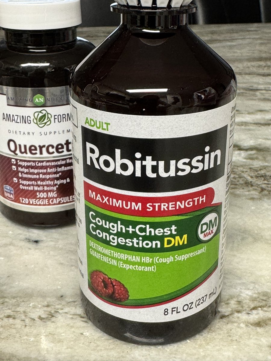First time I ever ordered Walmart home delivery and paid for express.  The driver was at my home within 40 minutes.  

Let’s hope between the cough medicine and eucalyptus cough drops that I will be  breathing better soon.  

Also, I downed zinc, Quercetin and a few other