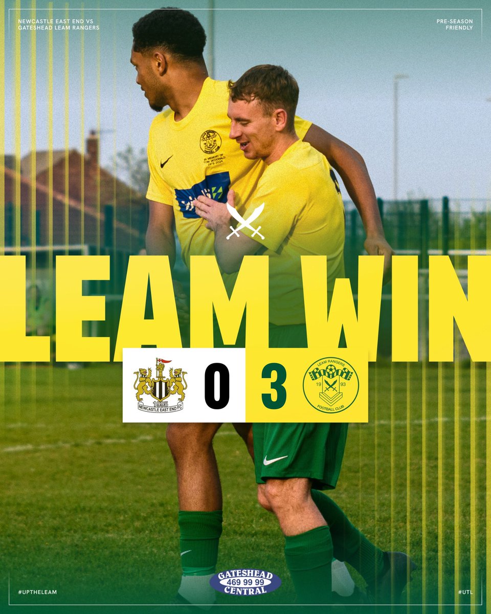 Gateshead Leam Rangers (@leamrangers) on Twitter photo FT β East End 0 - 3 Leam
Good minutes in the legs and a good performance to kick off pre-season.
β½οΈ <a href="/CurtisAitken92/">Curtis</a>
β½οΈ Brandon Lawther
β½οΈ <a href="/cameronarthurs2/">cameron arthurs</a>
πΈ <a href="/treecrashkelv/">Beauty Time Photography π€ πΈ</a> | #UpTheLeam #UTL π° FT β East End 0 - 3 Leam
Good minutes in the legs and a good performance to kick off pre-season.
β½οΈ <a href="/CurtisAitken92/">Curtis</a>
β½οΈ Brandon Lawther
β½οΈ <a href="/cameronarthurs2/">cameron arthurs</a>
πΈ <a href="/treecrashkelv/">Beauty Time Photography π€ πΈ</a> | #UpTheLeam #UTL π°