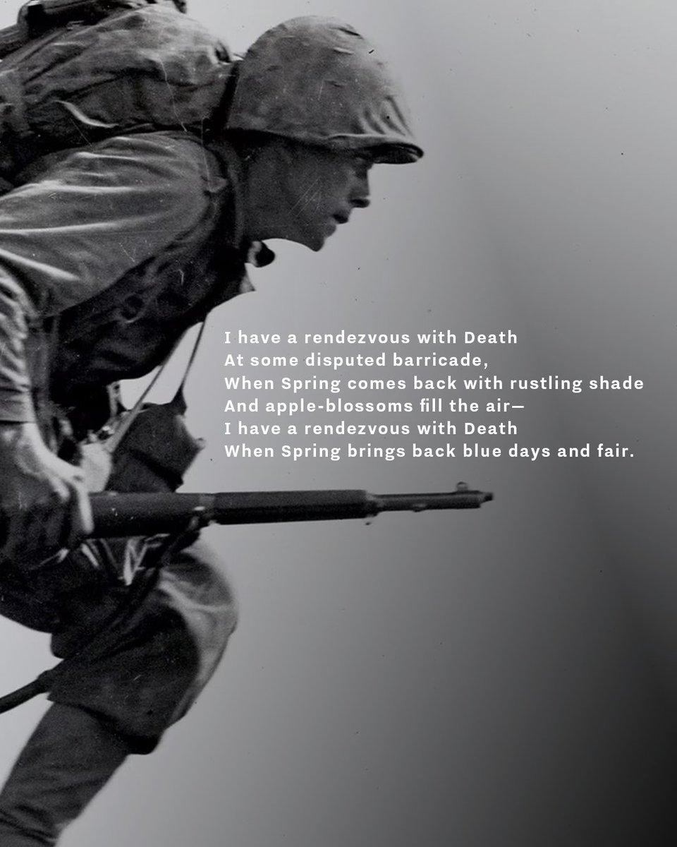 NationalVMM's tweet image. Alan Seeger was an American poet best known for his idealistic and romantic verses, and for his ultimate sacrifice during World War I.
#warpoetry #alanseeger #wwi #worldwari #veteranstories