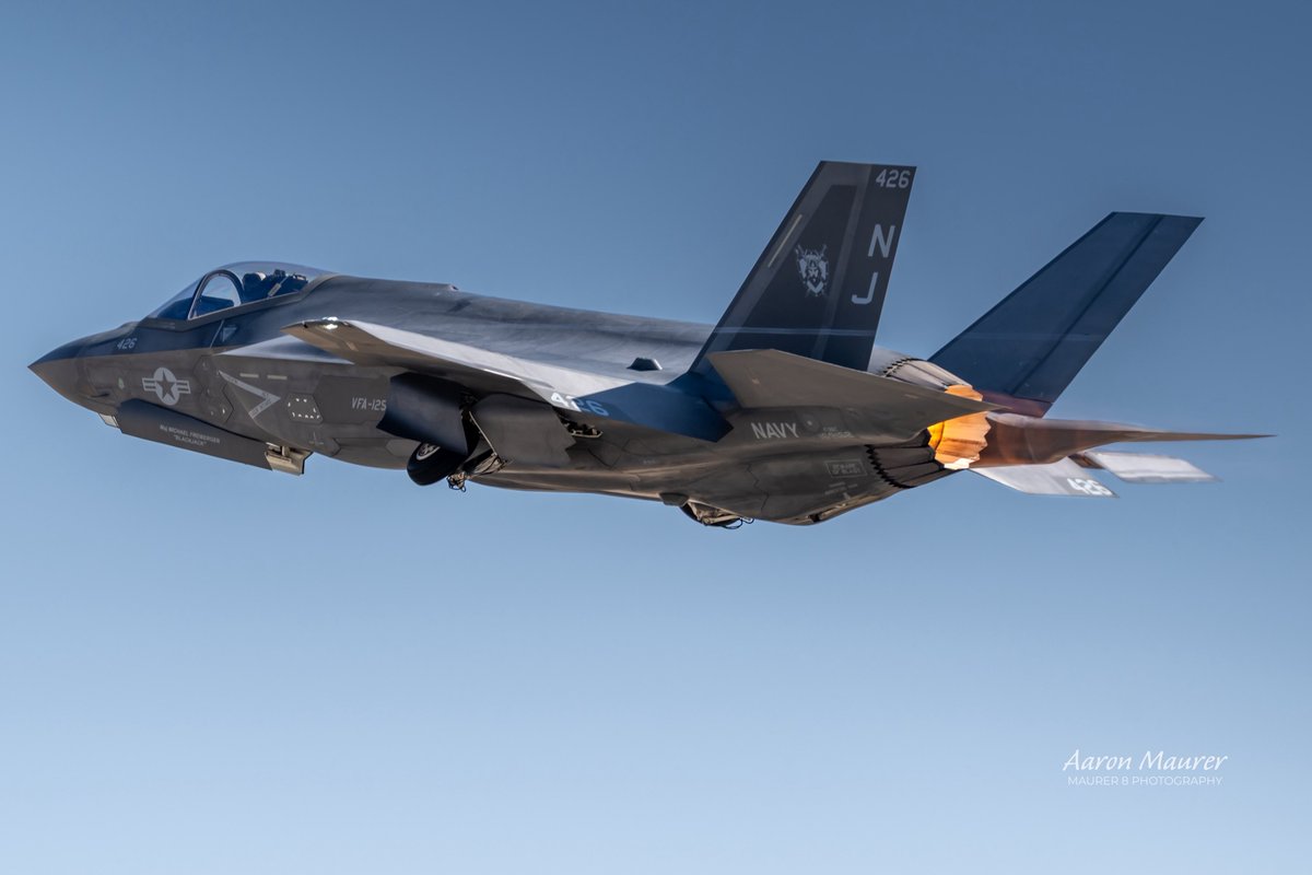maurer8photo's tweet image. VFA-125 Rough Raider F-35C departure. Love the sound of those F135 engines in the desert!
#vfa125