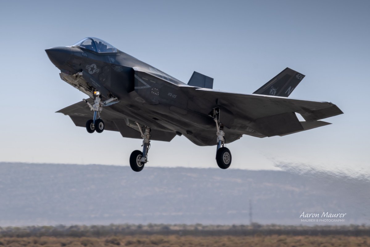 maurer8photo's tweet image. VFA-125 Rough Raider F-35C departure. Love the sound of those F135 engines in the desert!
#vfa125