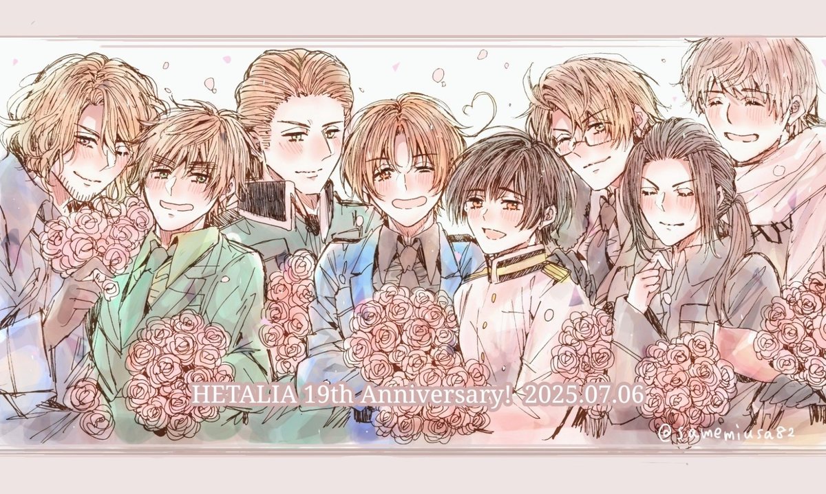 samemiusa82's tweet image. 19周年！！
おめでとうございます！！🎉💐

 #ヘタリア19周年
 #長靴で乾杯しようぜヘタリア19周年