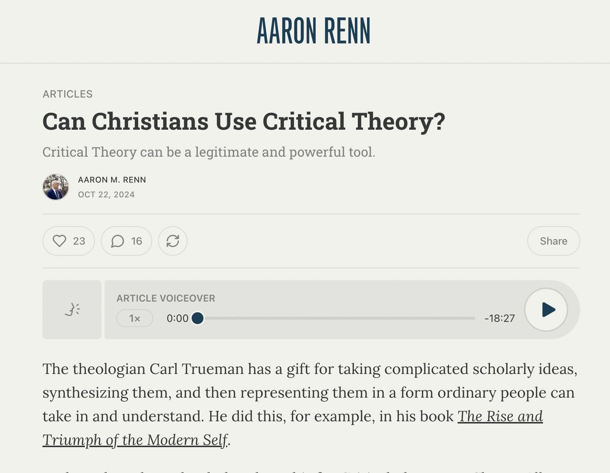 Michael O'Fallon - Sovereign Nations (@sovmichael) on Twitter photo I don't believe that the average churchgoer who has adopted Christian Nationalism fully recognizes how deeply infused it is with critical theory.
While most leaders in the Christian Nationalist movement may assert their opposition to critical theory, they ultimately acknowledge I don't believe that the average churchgoer who has adopted Christian Nationalism fully recognizes how deeply infused it is with critical theory.
While most leaders in the Christian Nationalist movement may assert their opposition to critical theory, they ultimately acknowledge