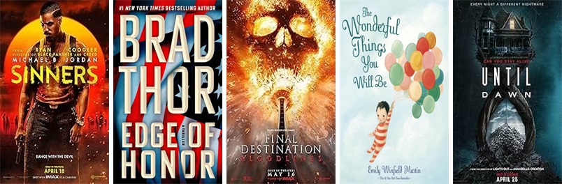 WRLibrary's tweet image. This week the Williamsburg Regional Library has 142 new books and 23 new movies. New items include Sinners, 1923, Thunderbolts*, Edge of Honor, Final Destination, The Wonderful Things You Will Be, Until Dawn, and Fallout. wowbrary.org/nu.aspx?p=1512…
