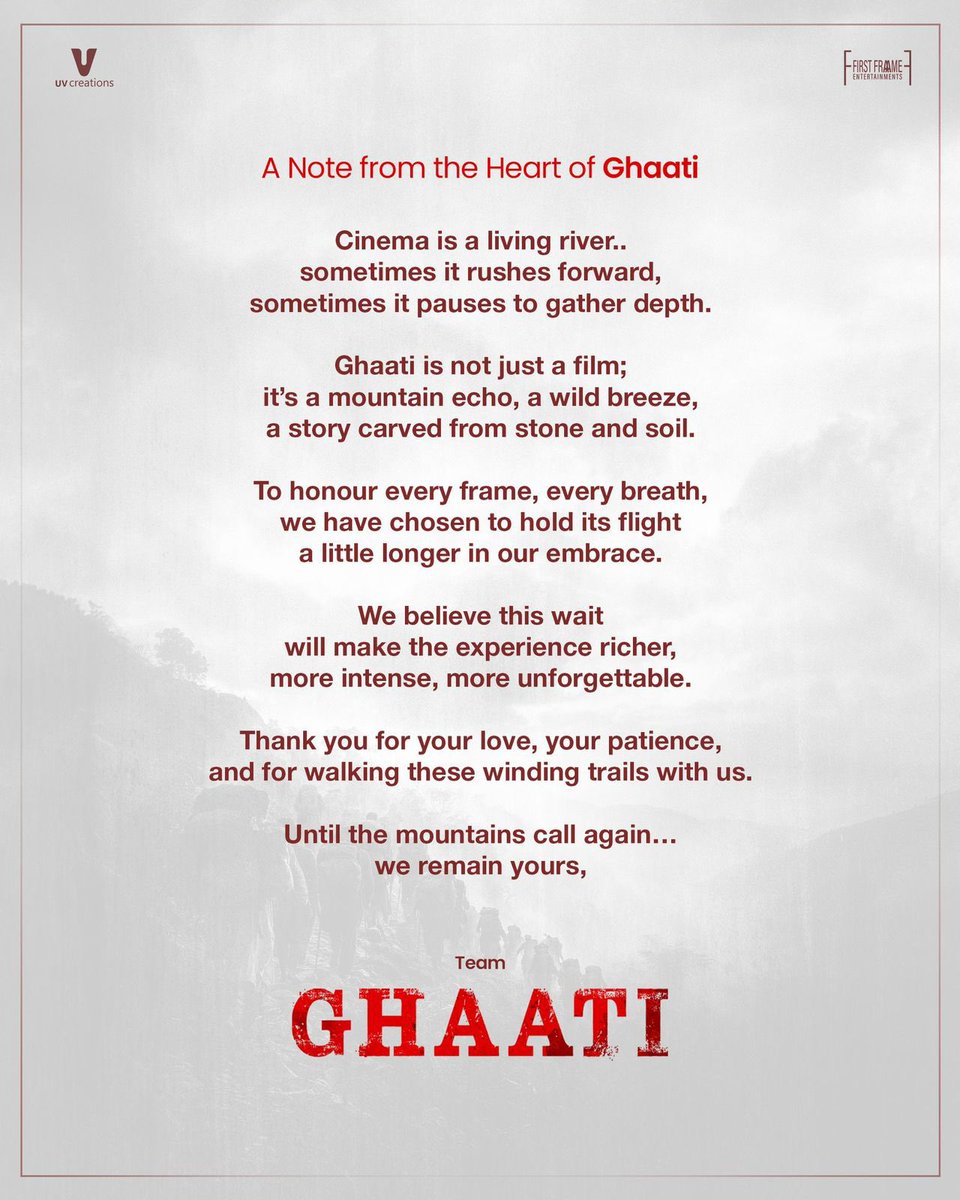 SIIMA (@siima) on Twitter photo #GHAATI has been postponed from its scheduled release to ensure the best cinematic experience π«
A new date will be announced soon.
<a href="/MsAnushkaShetty/">Anushka Shetty</a> #GHAATIUpdate #AnushkaShetty #SouthCinema #ComingSoon #SIIMA #GHAATI has been postponed from its scheduled release to ensure the best cinematic experience π«
A new date will be announced soon.
<a href="/MsAnushkaShetty/">Anushka Shetty</a> #GHAATIUpdate #AnushkaShetty #SouthCinema #ComingSoon #SIIMA