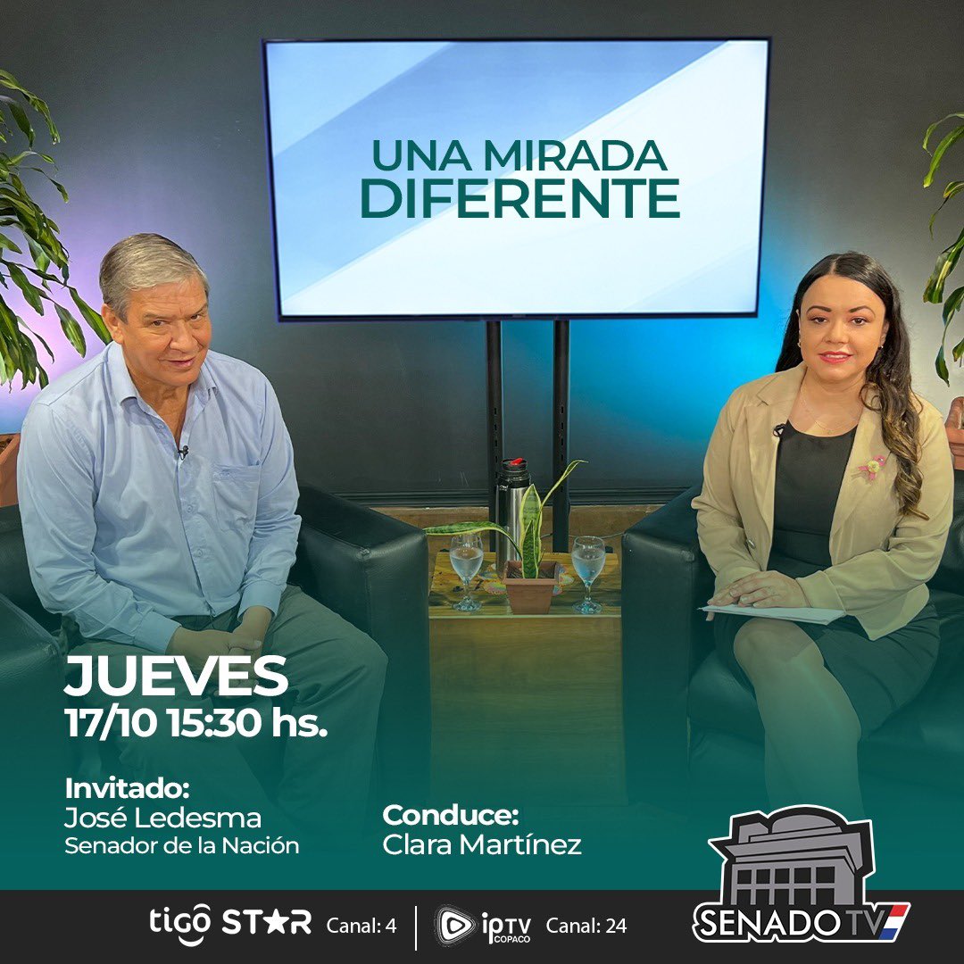 Senado TV (@senadotv24) on Twitter photo 📺 Una Mirada Diferente
🗓️ 17 ediciones (2024–2025)
🎙️ Conduce: <a href="/Clarymv/">Clarita Martínez Verdún</a>
Un programa que mostró el lado humano de 17 senadores, acercando sus historias de vida, trayectorias y motivaciones a la ciudadanía.
Una propuesta de Senado TV que fortalece el vínculo con la gente. 📺 Una Mirada Diferente
🗓️ 17 ediciones (2024–2025)
🎙️ Conduce: <a href="/Clarymv/">Clarita Martínez Verdún</a>
Un programa que mostró el lado humano de 17 senadores, acercando sus historias de vida, trayectorias y motivaciones a la ciudadanía.
Una propuesta de Senado TV que fortalece el vínculo con la gente.