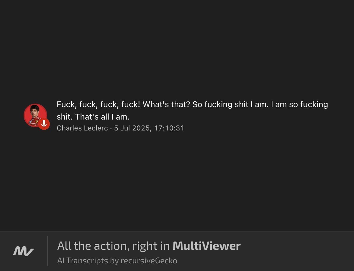 Charles Leclerc is very *very* unhappy with his performance today

#F1 #BritishGP