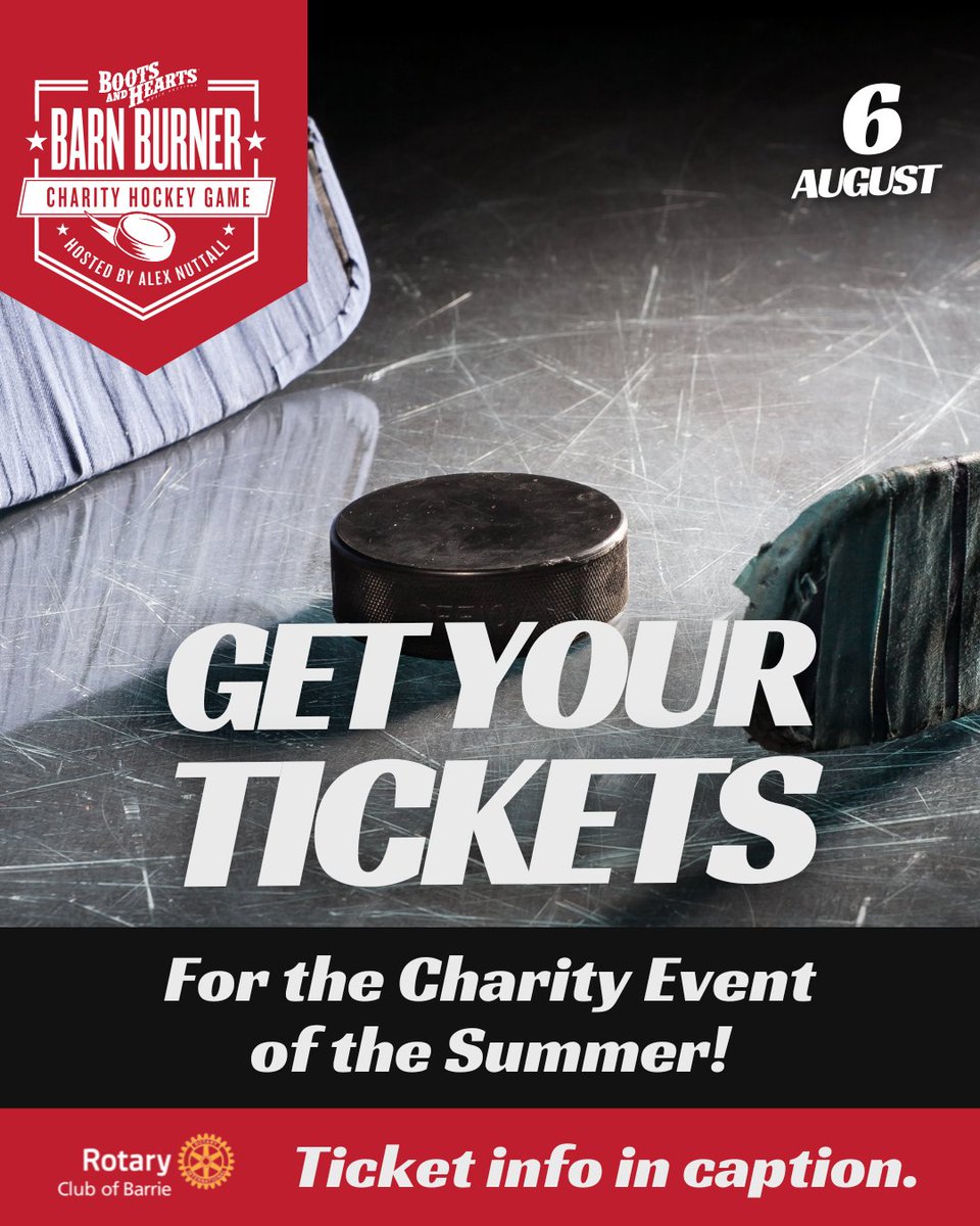 🏒 The Boots &amp; Hearts Barn Burner is back! 🎉

Catch past &amp; present NHL stars, PWHL icons, and local celebrities hitting the ice for an epic night of hockey and all for a great cause.

barrierotary.com/barn-burner/?u…

#RotaryClub #Barrie #CommunityService #BootsBarnBurner