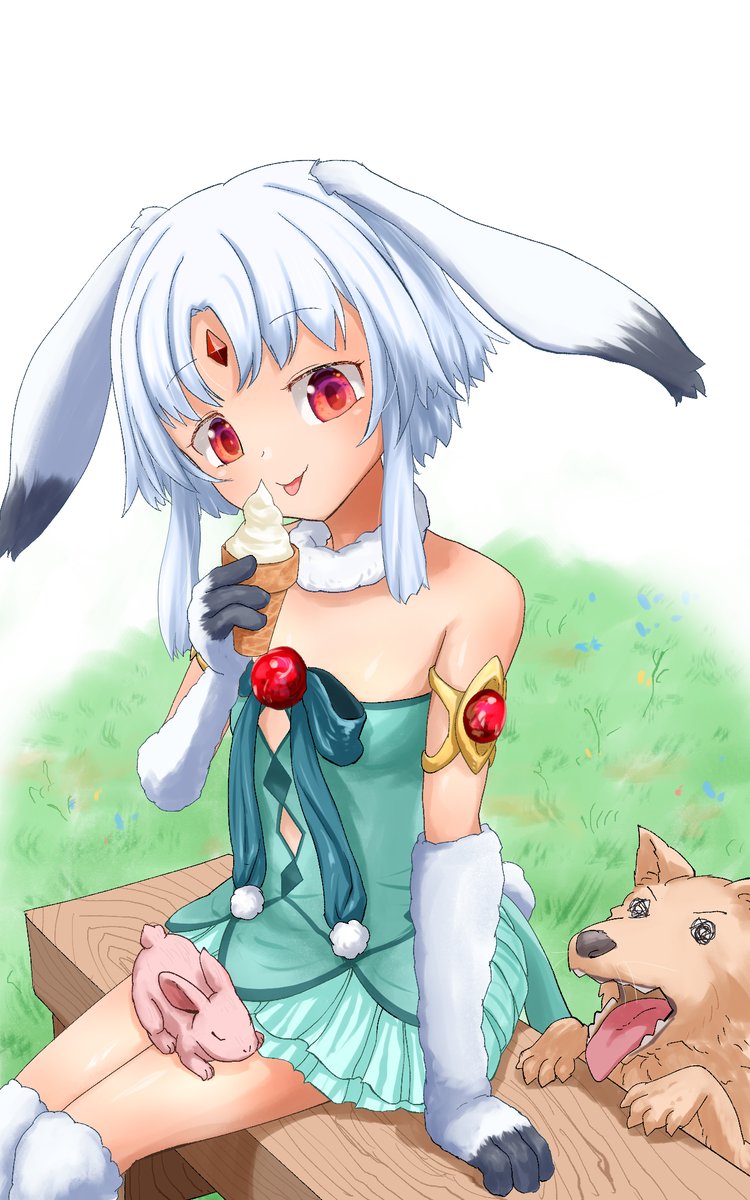 アイスルリエちゃん
暑い日はアイス食べたい🍨
 #モンはれ