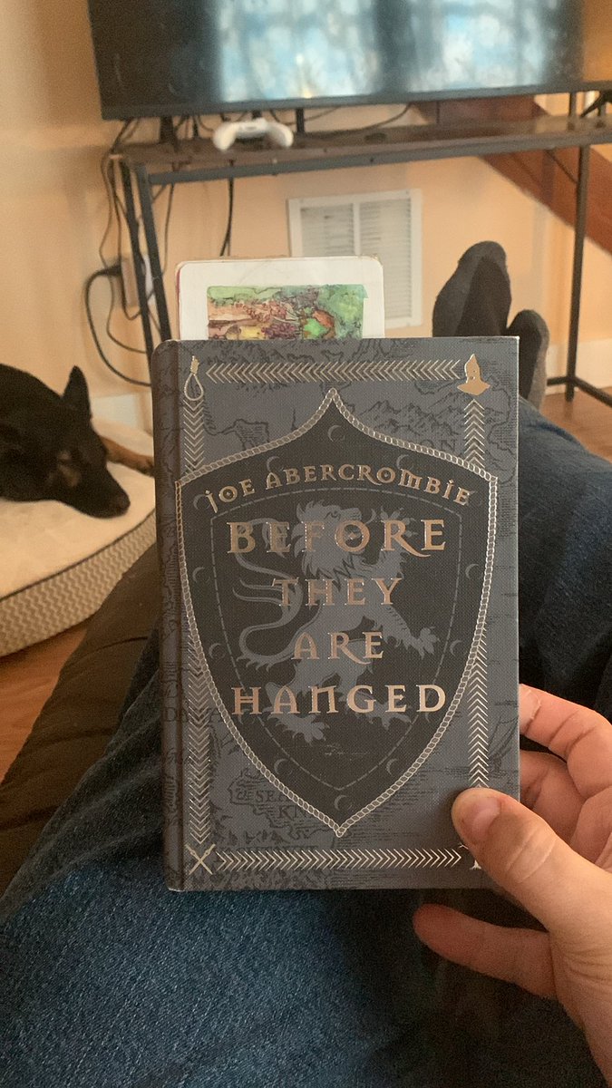 JR_CarrawayonX's tweet image. Two chapter’s in and I am locked in already. I need me some more Threetrees and the boys. West continues to be a stud ( except for that minor hiccup from Bk1 😉 jk) @LordGrimdark writing style is exactly for me. I just jive with it so well. Might be my favorite author.