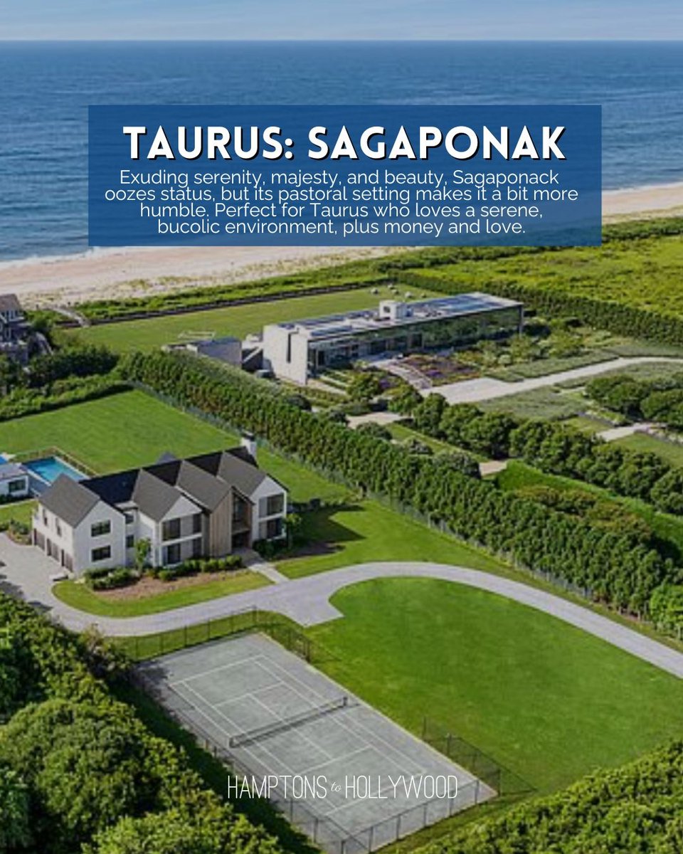 HamptonsHollywd's tweet photo. Where should you live in the Hamptons according to your zodiac sign? 

Should you consult an astrologer or a realtor when you wanna stay in the Hamptons? We say: let the stars decide. Whatever your zodiac sign, there’s a Hamptons village with your name written on it. https://t.co/KD7wjJRWRJ