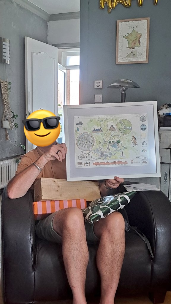 Les 60 ans de mon père..  son premier 500km en course.. Ça se fête ! 
Cartographie de son parcours et ses superbes performances <a href="/Emondalyon/">laucyclo</a> 
Encore bravo #vélo #cycle #500km #carte #aquarelle #map