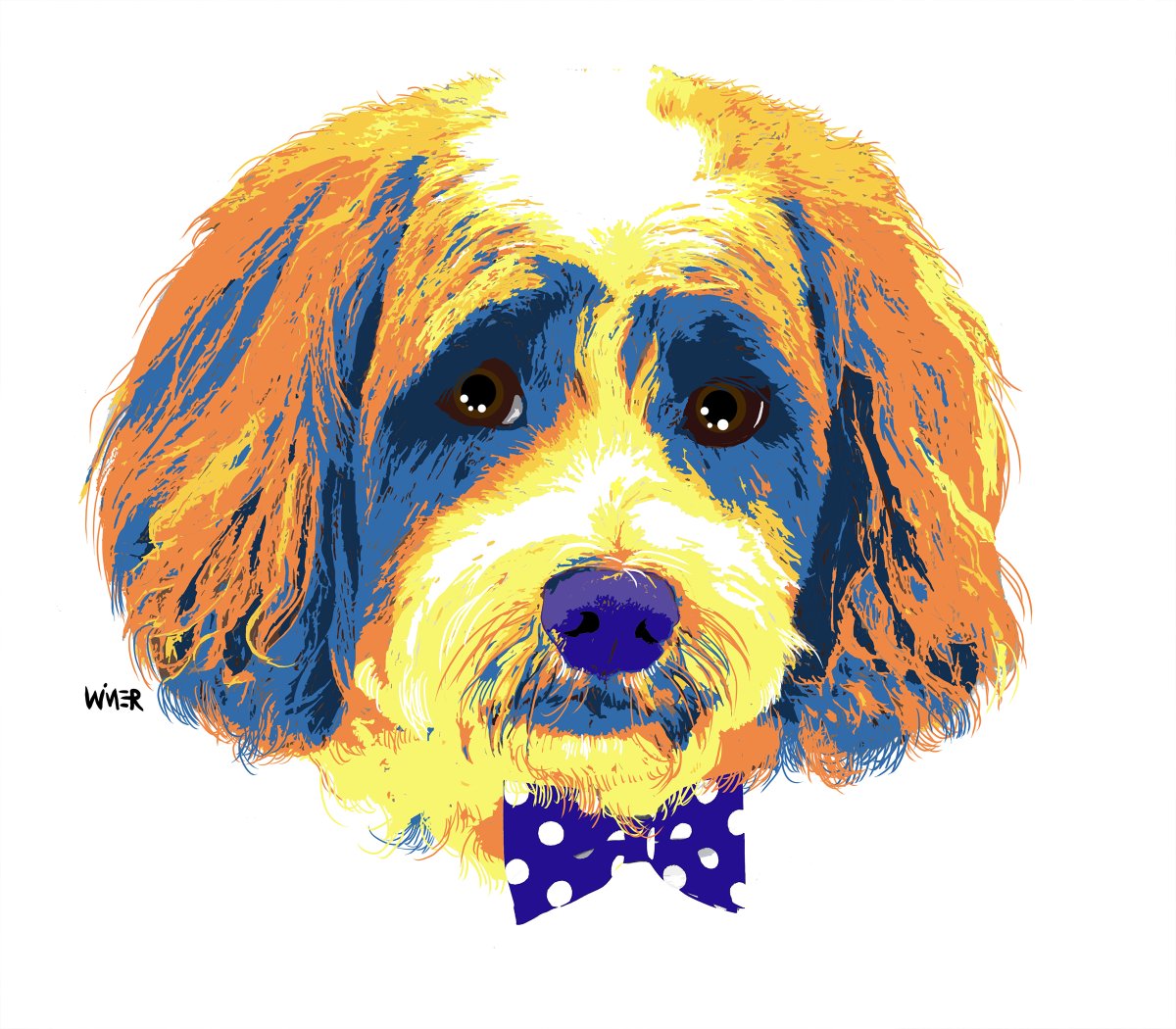 Here's the second of two dogs for my friend Justin. This one's Lincoln. Wishing everyone an outstanding Fourth weekend! 
#dogart #labradoodle #mustlovedogs