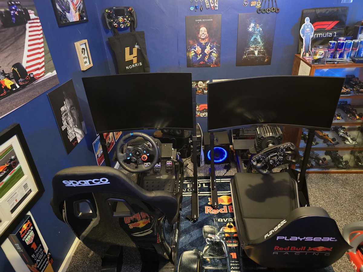 Built my daughter a sim racing set up next to mine so we can race together 😍😍