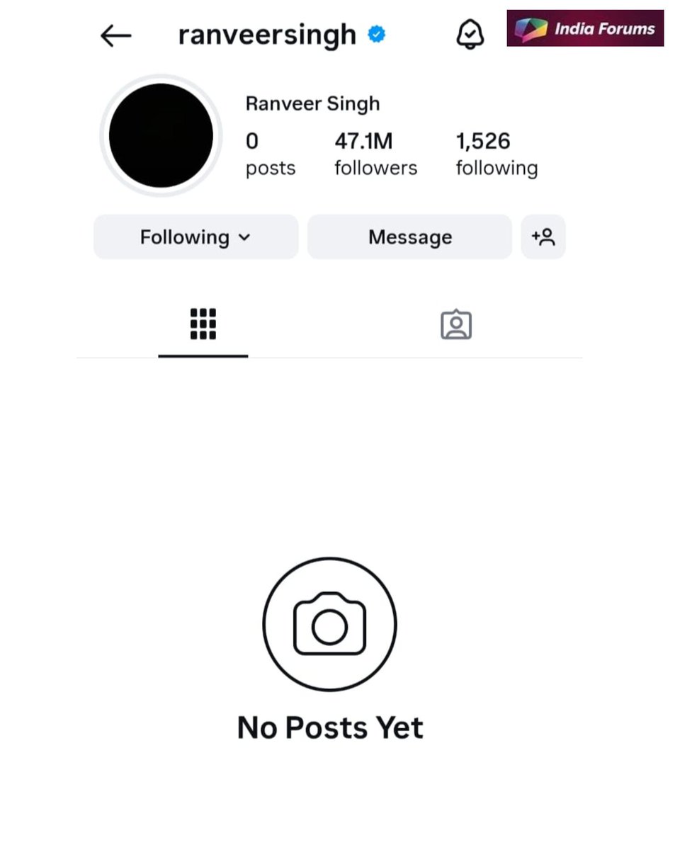 indiaforums's tweet photo. Today as Ranveer Singh's Birthday he DELETES all his Instagram Posts and shares a Cryptic story ahead of Dhurandhar First Look ! 
.
.
#RanveerSingh #DeletesAllInstagramPosts #CrypticNote #BirthdayBoy #Dhurandhar #BollywoodBuzz #BollywoodNews #If #IndiaForums https://t.co/yGK0OJYDgc