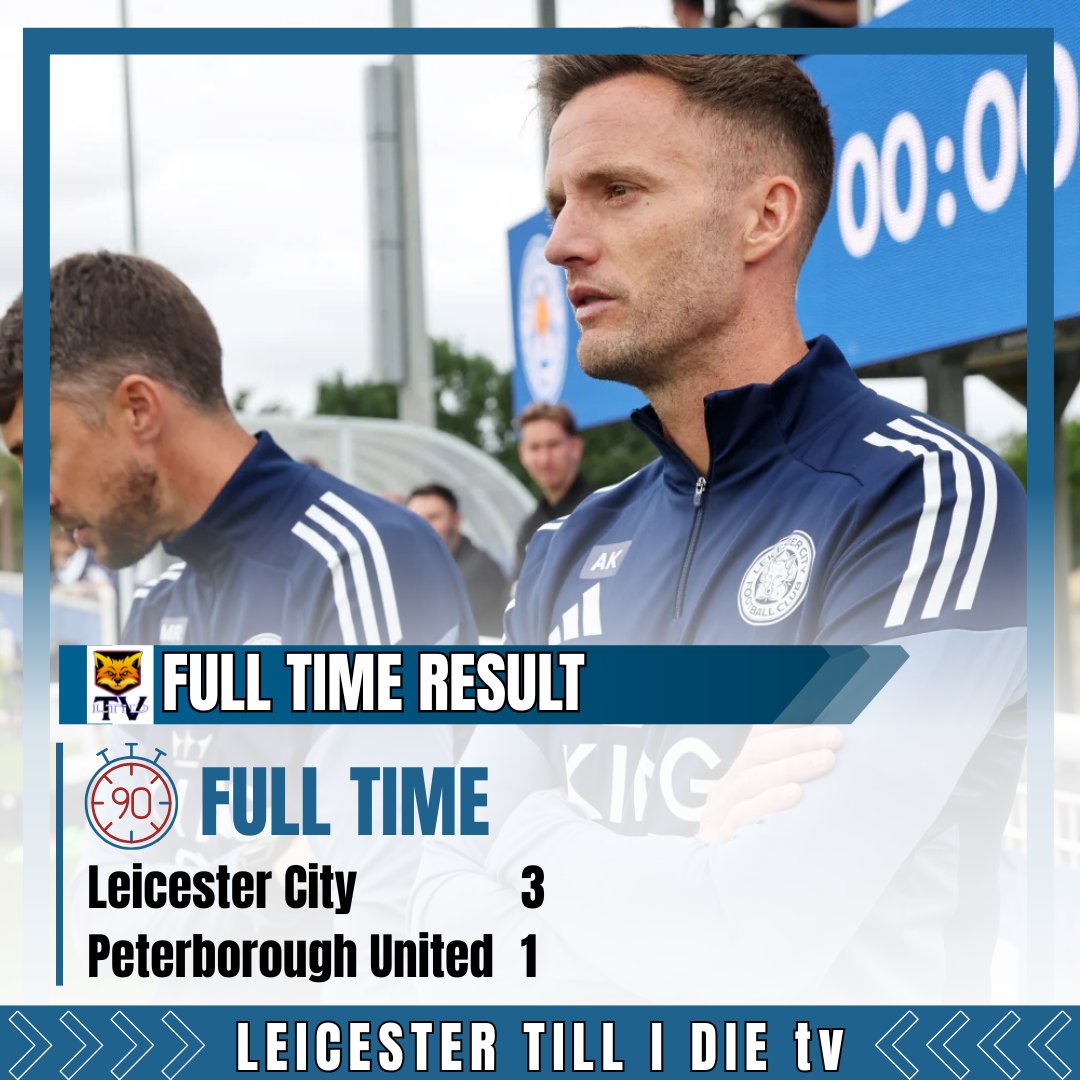 ltidtv's tweet photo. FULL TIME : LEICESTER C 3-1 PETERBOROUGH U
A winning start for The Foxes pre-season campaign.
Thoughts on the game.
For post match reaction : 2:53:21
https://t.co/RfsTYNadSA
#LEIPEU #LCFC @LCFC
