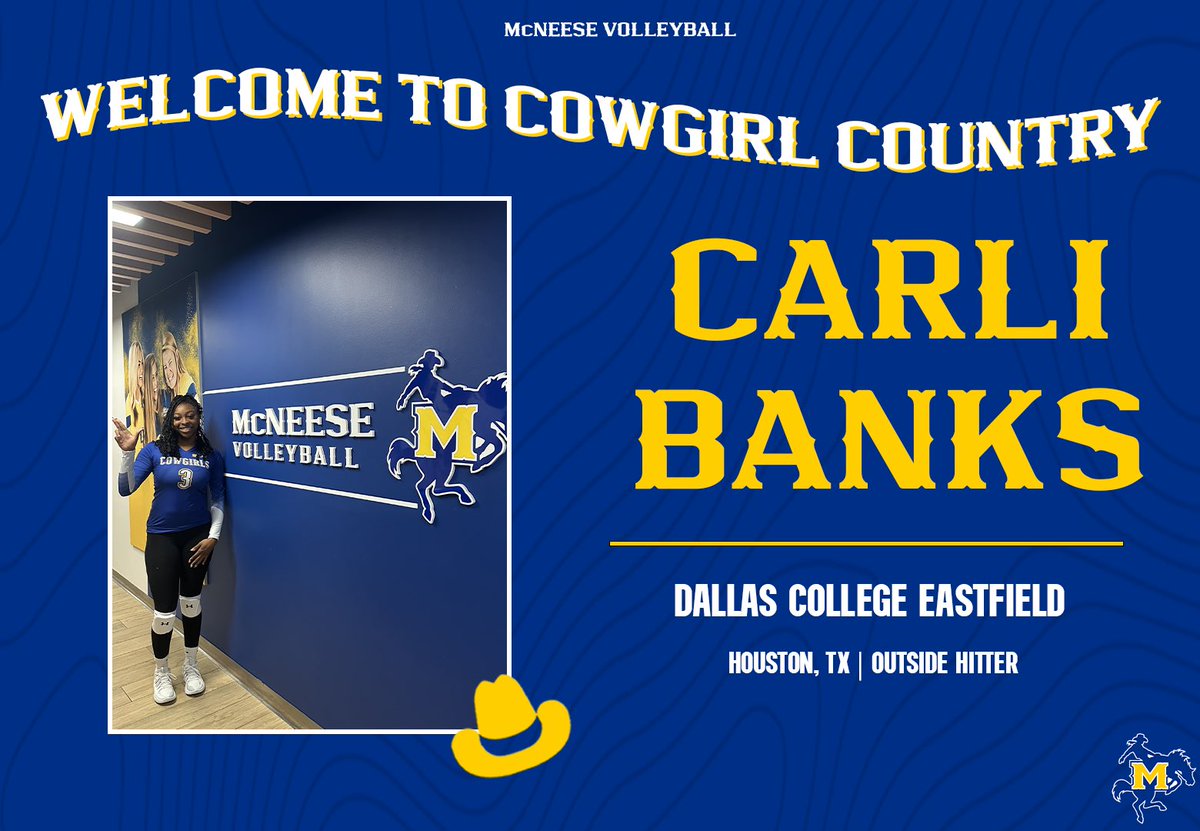 McNeeseVball's tweet image. Welcome to Cowgirl Country, Carli Banks! 🤠✨

#GeauxPokes