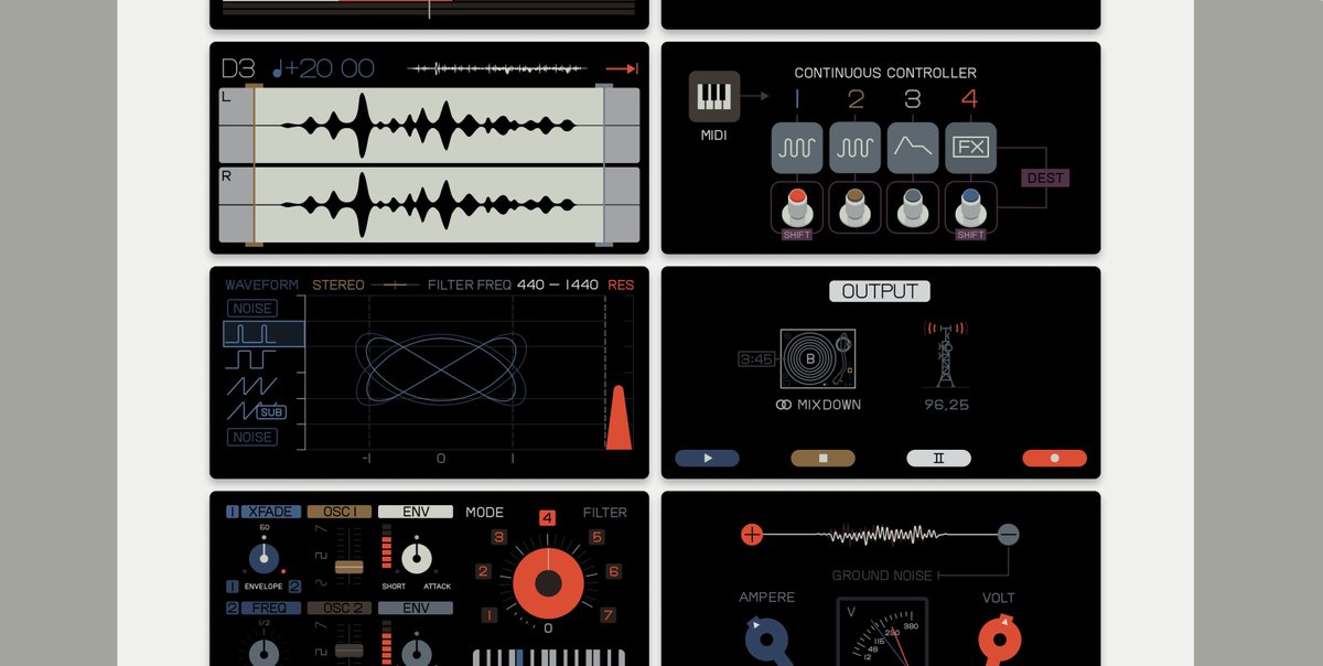 Free Figma files for Teenage Engineering UIs by Carl Hauser • 🔗 below