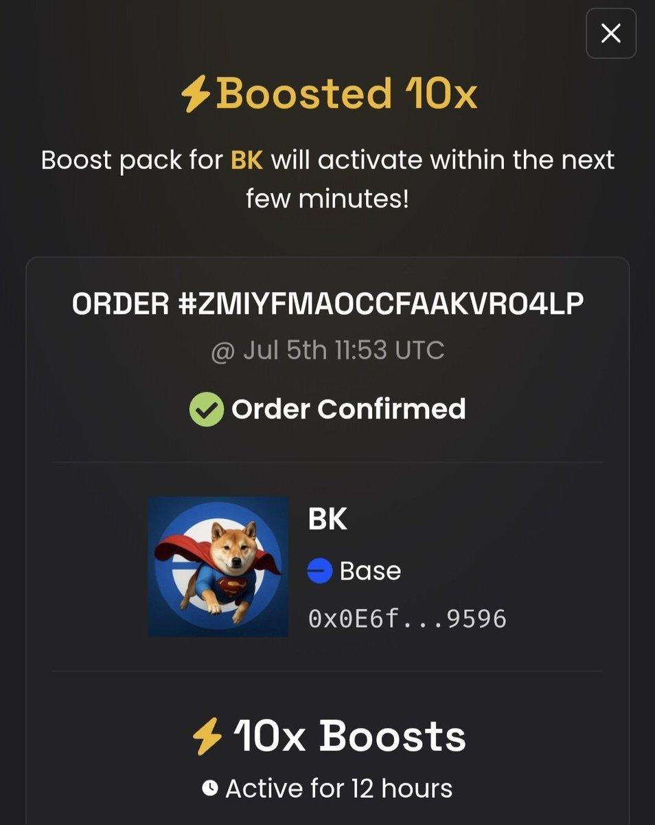 BarkKentBase's tweet photo. 10x Boost is Paid!
Dev Wallet Locked for 3 month 
Reversal from 7k to 40k! And still pushing 👊🔥

@AshCryptoX1 @base @basebro_ @jessepollak @MemesOnBase_ @dexscreener @BaseHubHB

Ca: 0x0E6f3347c65254d78402E160511f60185b6F9596

Tg: https://t.co/gqTZ5NhBp4 https://t.co/RKb6X4xGgj