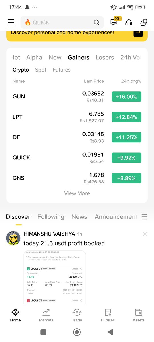 $lpt top gain 2 now 🦅🦅🦅

#bitcoin  #crypto #btc #eth #altcoin #trading #signal #memecoin #forex #xau #investing #gold #blockchain #LPT $LPT⬇️

t.me/+irLWB8VKgLc2N…
t.me/+irLWB8VKgLc2N…