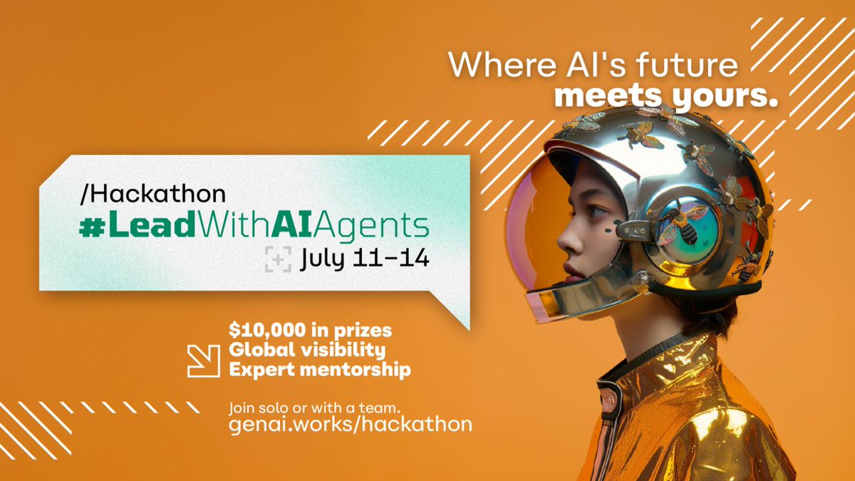 AI Agents are saving millions of dollars!

The LeadWithAIAgents Hackathon is where you learn, apply, and lead with the AI skill that’s defining what comes next: orchestrating intelligent agents.

Live workshops, expert mentorship
AI agents &amp; orchestration
$10,000 in prizes,