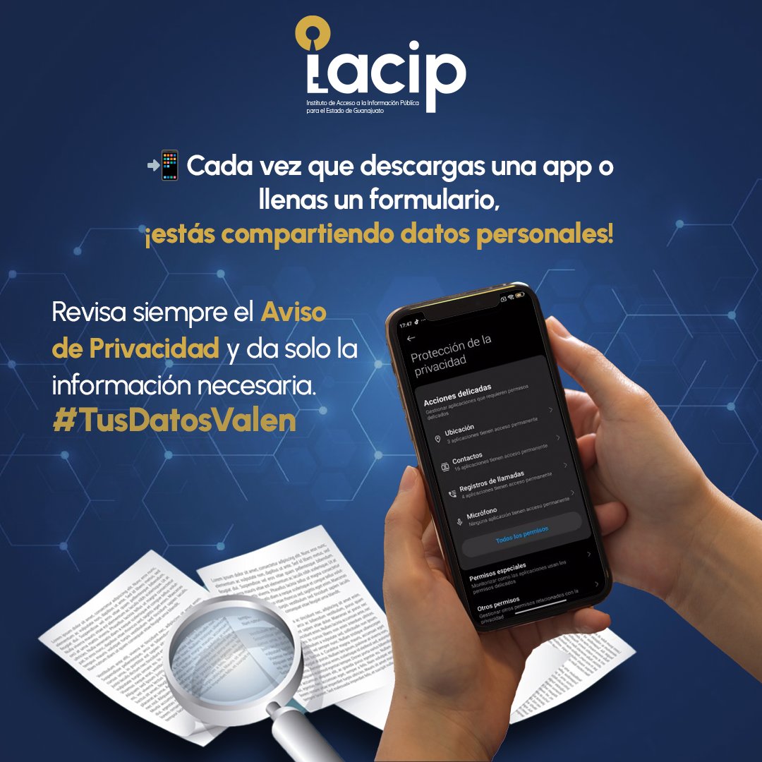 📣🔍 Y tú ¿lees el aviso de privacidad?¿Sabías que tu información puede venderse a terceros? En el IACIP te decimos cómo cuidar tu información personal.
