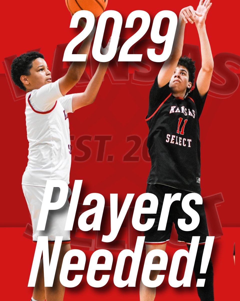 We are looking for 2029 players to fill our rosters for the July Session!

If interested, text (737) 369-9445 or email
kansasselectbasketball@gmail.com

#KSSELECT