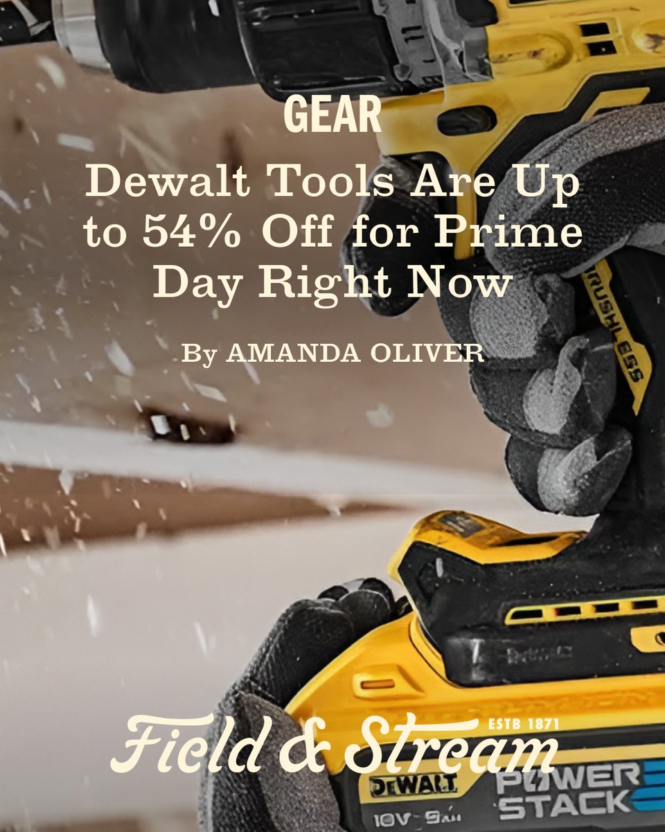 FieldandStream's tweet image. Dewalt tools are up to 54% off ahead of Prime Day—cordless drills, impact wrenches, vacuums, and more. Some of the best prices we’ve seen yet.

Shop the top Dewalt Prime Day deals - fieldandstream.com/outdoor-gear/c… 🛠️

#Amazon #PrimeDay #FieldandStream #OutdoorGear