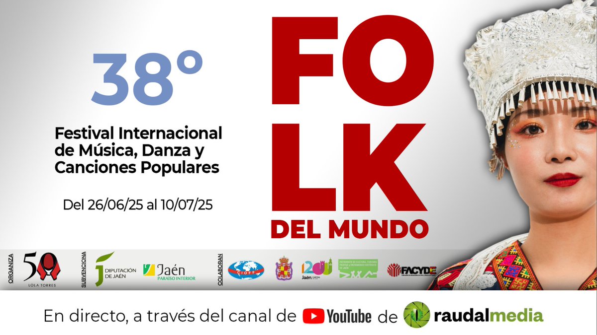 🚨FOLK DEL MUNDO EN RAUDALMEDIA ‼

Este sábado, en directo, desde las 21:30 horas vive con nosotros el 𝑭𝒆𝒔𝒕𝒊𝒗𝒂𝒍 𝑰𝒏𝒕𝒆𝒓𝒏𝒂𝒄𝒊𝒐𝒏𝒂𝒍 𝒅𝒆 𝑴ú𝒔𝒊𝒄𝒂, 𝑫𝒂𝒏𝒛𝒂 𝒚 𝑪𝒂𝒏𝒄𝒊𝒐𝒏𝒆𝒔 𝑷𝒐𝒑𝒖𝒍𝒂𝒓𝒆𝒔 "𝑭𝑶𝑳𝑲 𝑫𝑬𝑳 𝑴𝑼𝑵𝑫𝑶" 

Aquí: youtube.com/live/gzqGwv2xU…