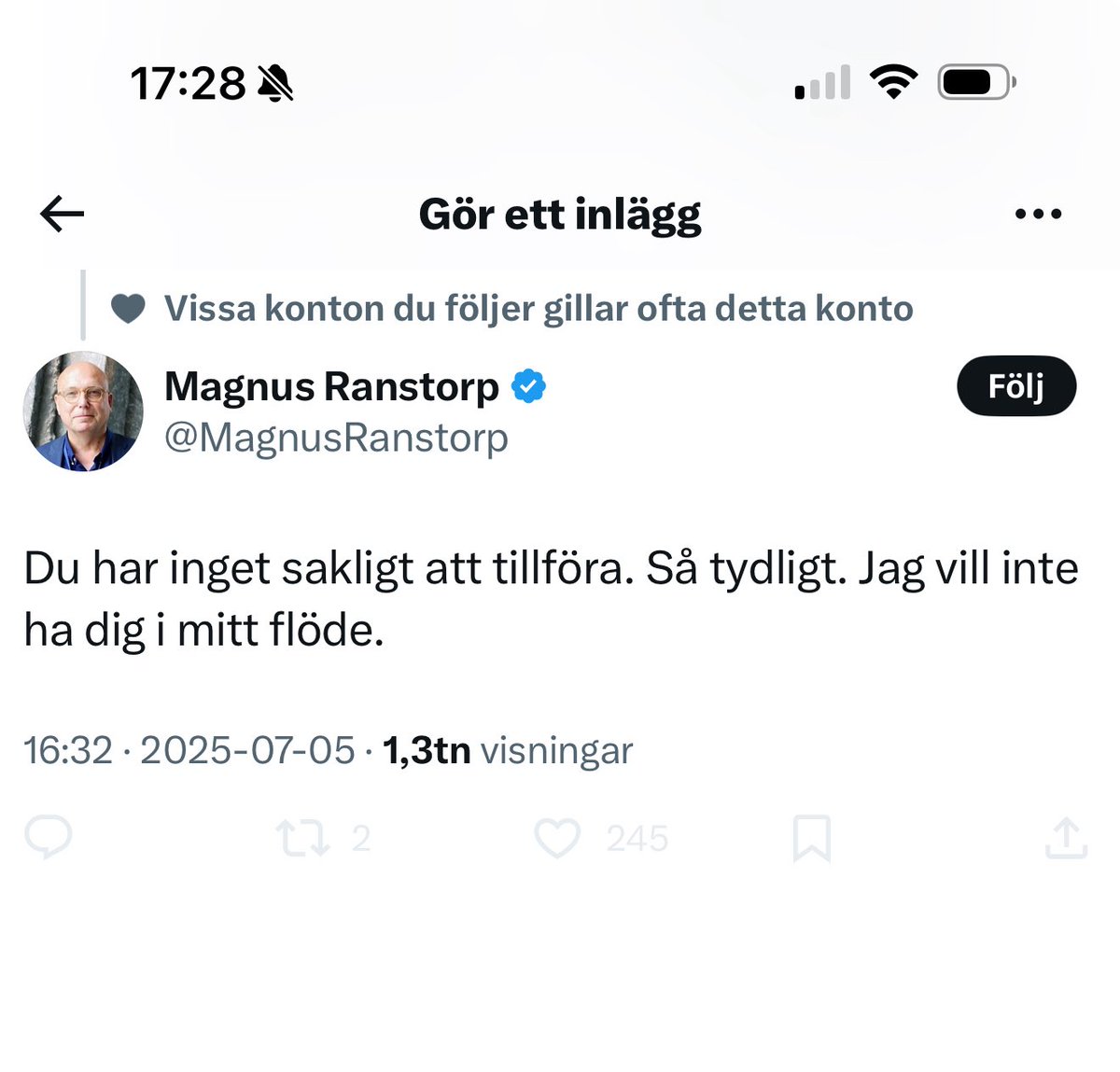 TonyJohansson78's tweet photo. Ranstorp är en aktivist med högeragenda som försvarar den regering som ger honom uppdrag. Kommenterar mig med personangrepp och blockar mig sen. Kommenterar igen och blockar mig från att svara. Så agerar inte en akademiker. Så agerar en charlatan som räds kritik. @MagnusRanstorp https://t.co/u8gPuXlrpF