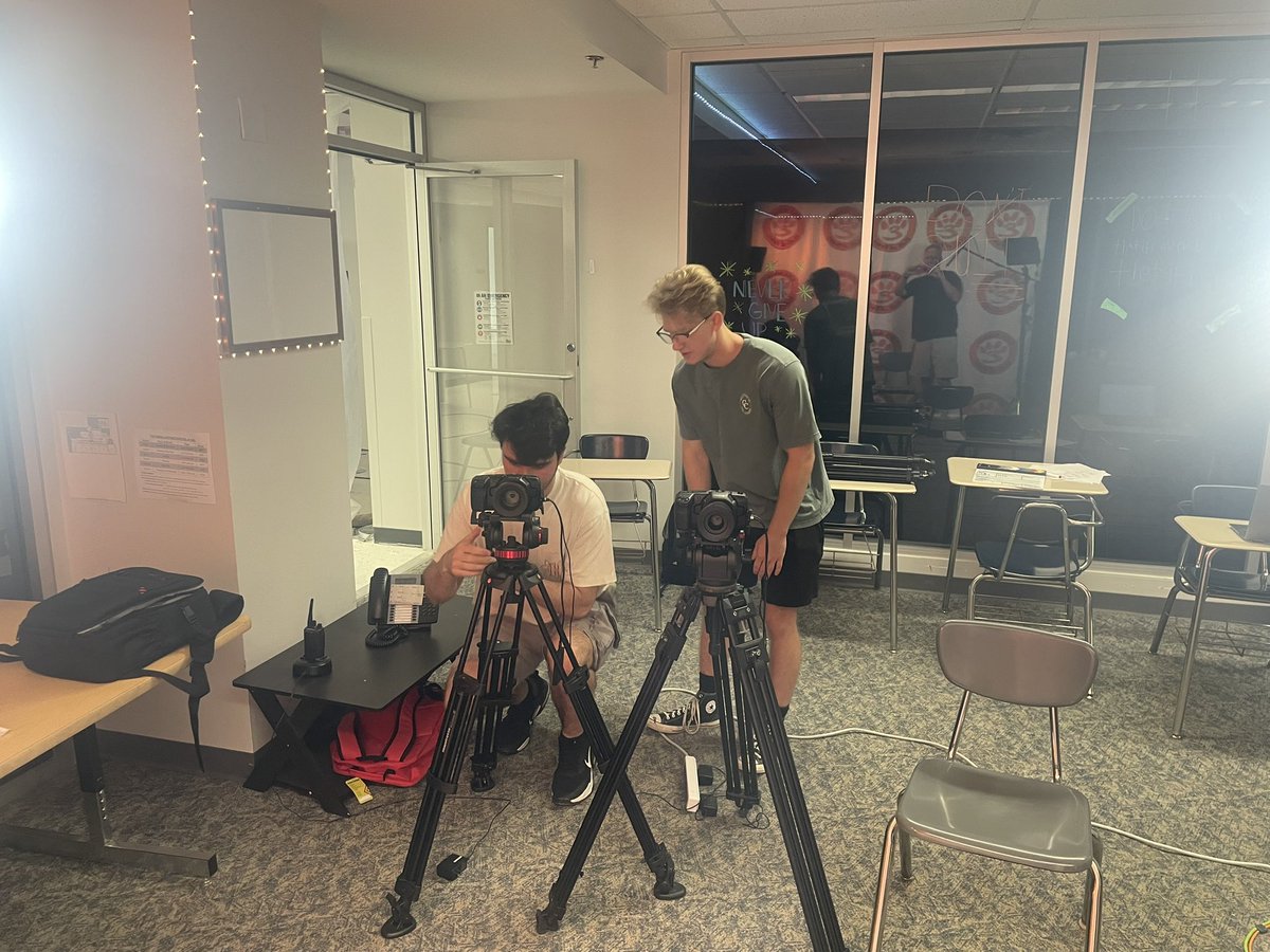 ehshof's tweet image. Thomas and Michael getting the set ready to shoot 6 interviews today.