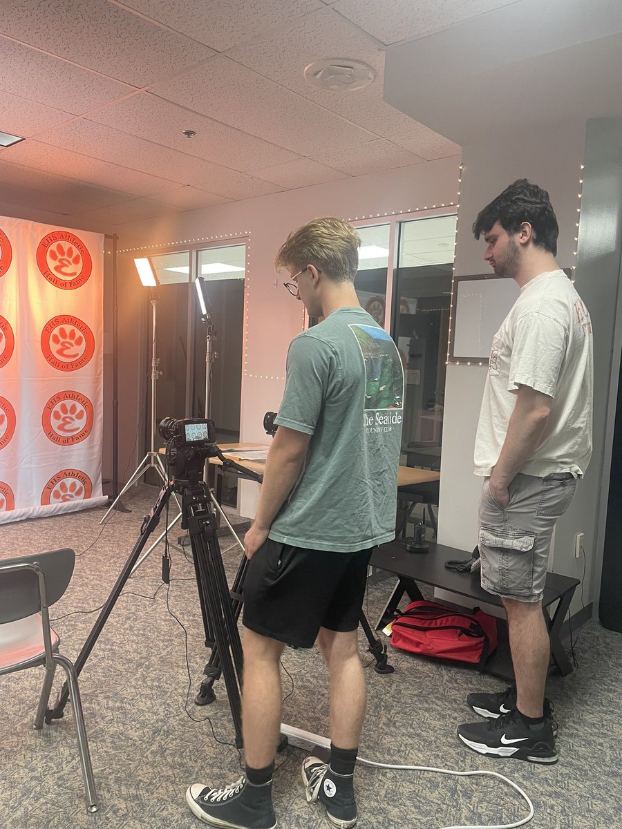 ehshof's tweet image. Thomas and Michael getting the set ready to shoot 6 interviews today.