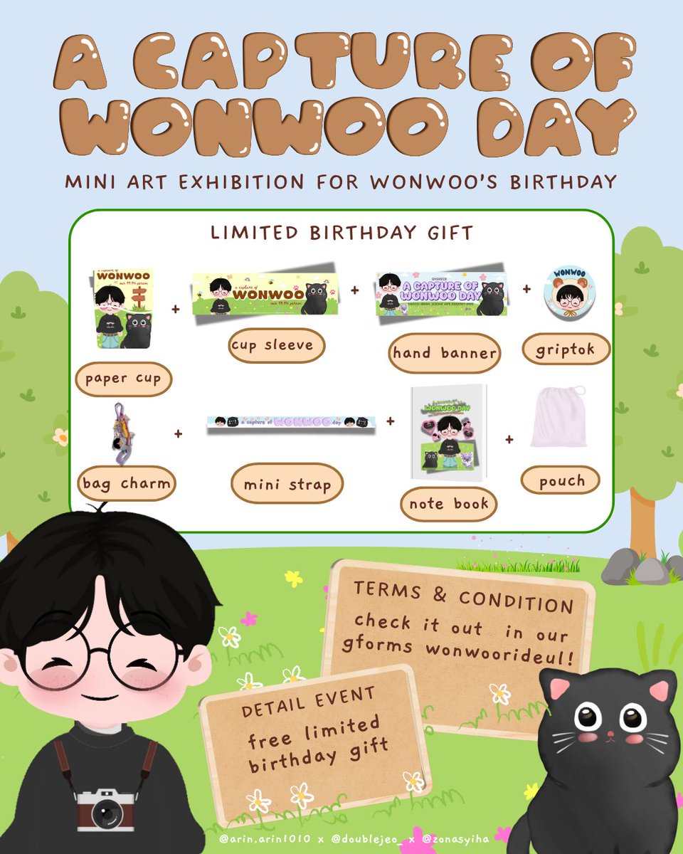 caratmedan's tweet image. Wonwoo 2025 Birthday Cafe "A Capture of Wonwoo Day" Wonwoo Special Birthday Mini Exhibition Event : 
Tempat   : Tsuru Tsuru Cafe, Medan 
Hari/Tanggal  :  Sabtu, 12 Juli 2025
Waktu  : 14.00 WIB - Selesai

Presented By : @ArinaGabe @doublejeo @zonasyiha 

Supported By : @caratmedan