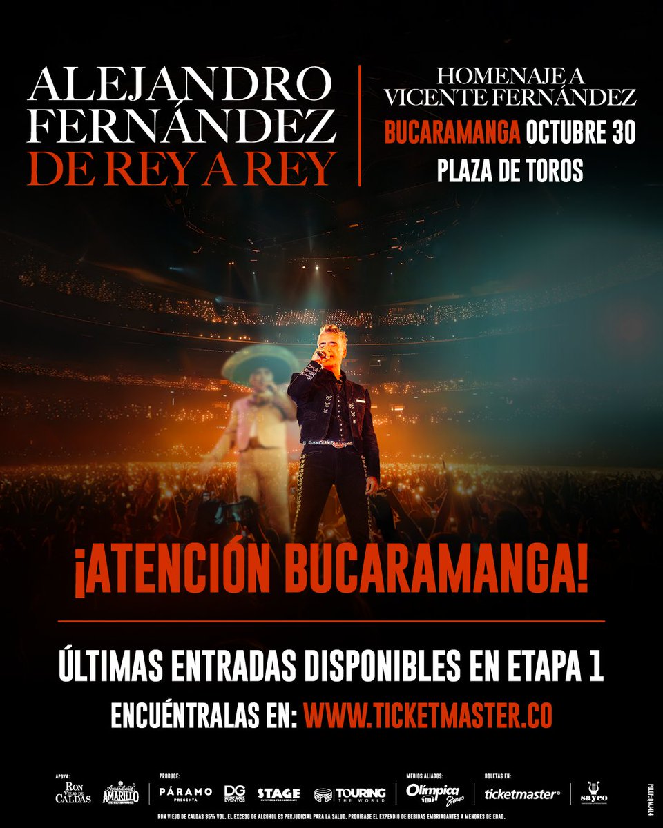 IslaPresenta (@islapresenta) on Twitter photo ¡Bucaramanga y Cali! Ojo, se están yendo las entradas para ver a <a href="/alexoficial/">Alejandro Fernández</a> rindiendo homenaje al gran Vicente Fernández. No se queden por fuera y aseguren su lugar ya mismo en Ticketmaster.co 🎺🇲🇽 ¡Bucaramanga y Cali! Ojo, se están yendo las entradas para ver a <a href="/alexoficial/">Alejandro Fernández</a> rindiendo homenaje al gran Vicente Fernández. No se queden por fuera y aseguren su lugar ya mismo en Ticketmaster.co 🎺🇲🇽