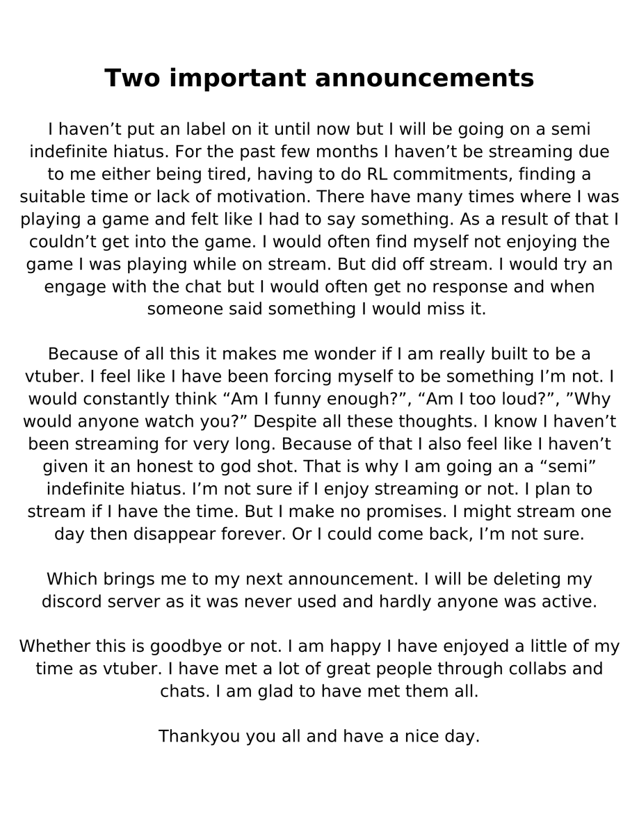 DrakoOrochiko's tweet photo. Important announcement https://t.co/nVeEUTrvXs