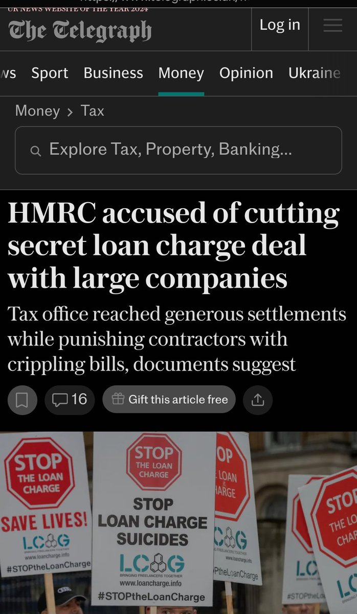 "Tax office reached generous settlements while punishing contractors with crippling bills"

Perfectly expressed, thank you to <a href="/MoneyTelegraph/">Telegraph Money</a> &amp; <a href="/charlotte_giff/">Charlotte Gifford</a> for reporting absolutely scandalous double standards of HMRC.

#LoanChargeInquiry now.