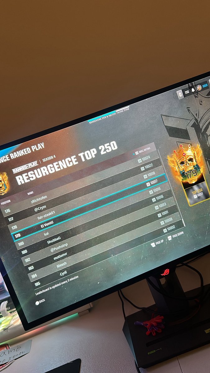 I made it , let’s hope I can keep it 🥱
#top250 #warzone #rebirth #ranked