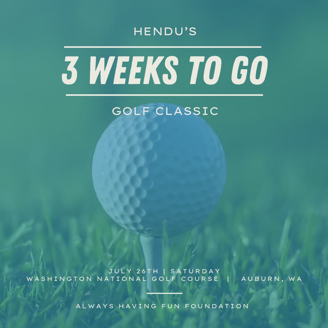 Only 3 weeks until Hendu’s Golf Classic!⛳️ 

If you haven’t signed up yet, what are you waiting for?! We still have a few spots open so don’t wait, sign up now!

You can also still sponsor! DM us for details!

Can’t make it but still want to support? Link in our bio to donate.