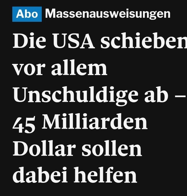 "Noch letzten Monat hätten Mehrheiten von Befragten die Abschiebung aller illegal Eingereisten befürwortet, nicht nur jener, die Straftaten begangen hätten, berichtete CNN"

Ich denke, dies wäre hier auch so

Ich kenne mich mit dem Thema in der Schweiz etwas aus, aber kann nicht