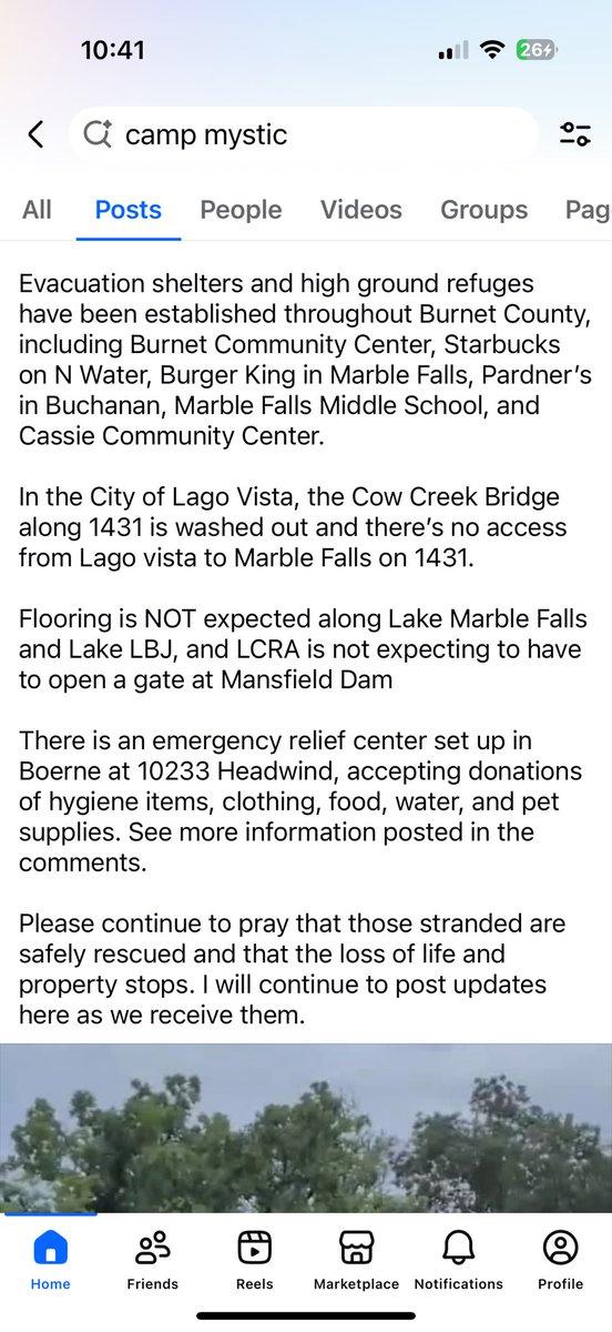 This announcement from state rep <a href="/EllenTroxclair/">Ellen Troxclair 🇺🇸</a> was on Facebook. 
RIP to Camp Mystic patriarch Dick Eastland and the 10 campers confirmed deceased, as well as those lost who were enjoying the holiday weekend. It's only going to get worse as searches continue throughout the day.