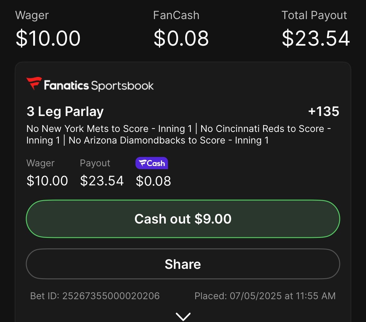 cbassett33's tweet photo. My @JTSS24 #NRFI #paraly of the day! Let’s goooooo
#coachandco #coachandcompany #mlb #sportsbetting https://t.co/1b8AMpLT68