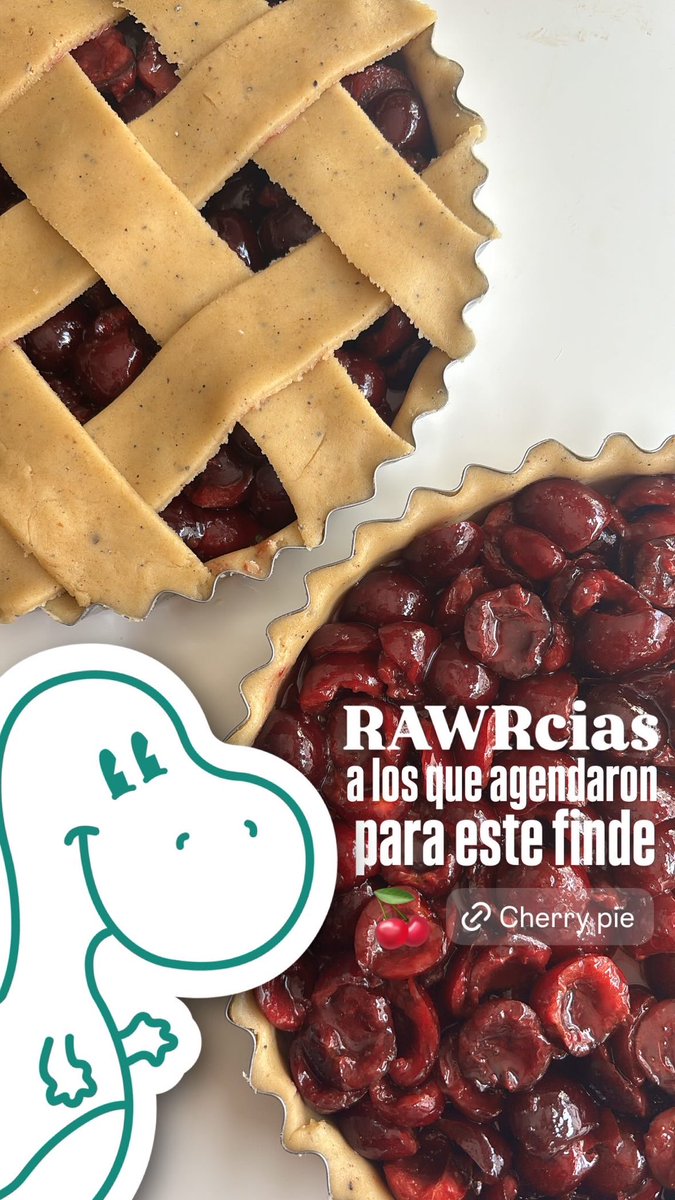 🫶🏼 Cherry pie de aniversario 🥳
Celebramos todo el mes cumplir:
5 años 🍒🥧🦖
